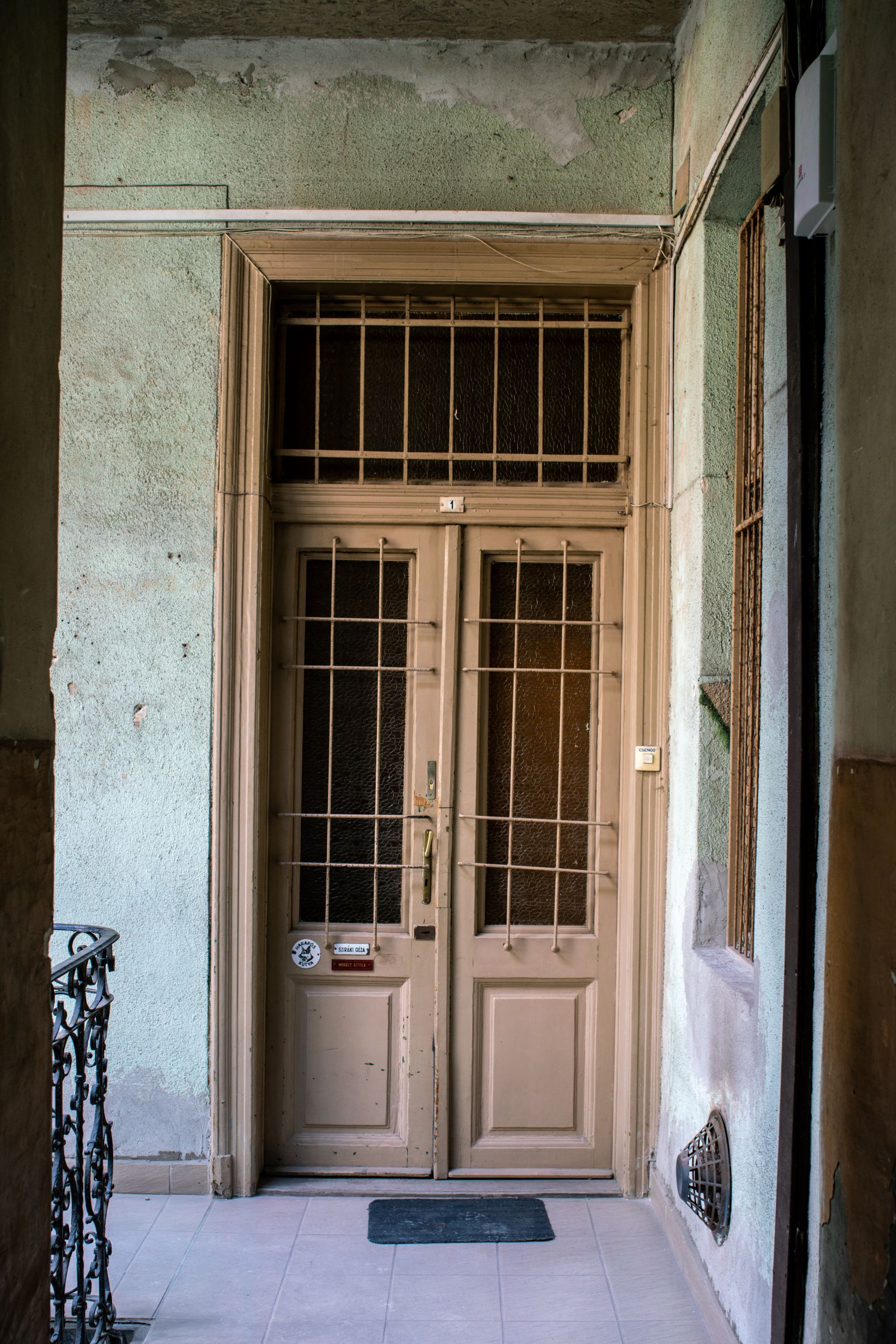 Detail of a late 19th century apartment house in the 7th district of Budapest.