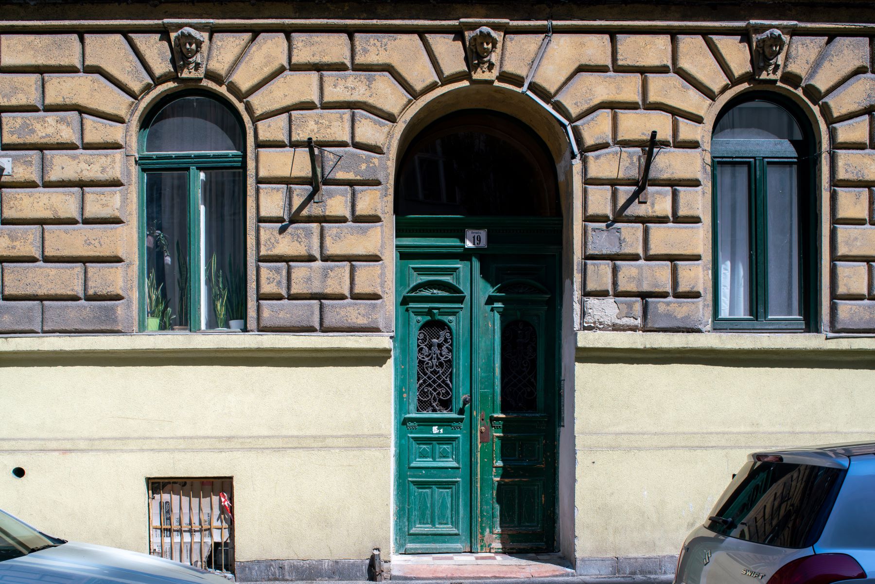 Detail of a late 19th century apartment house in the 7th district of Budapest.