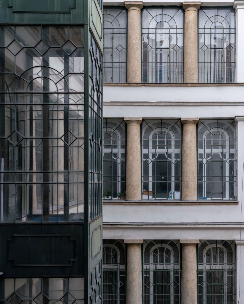 Details of the Former Tiger Hotel, a 19th Century Building in Budapest