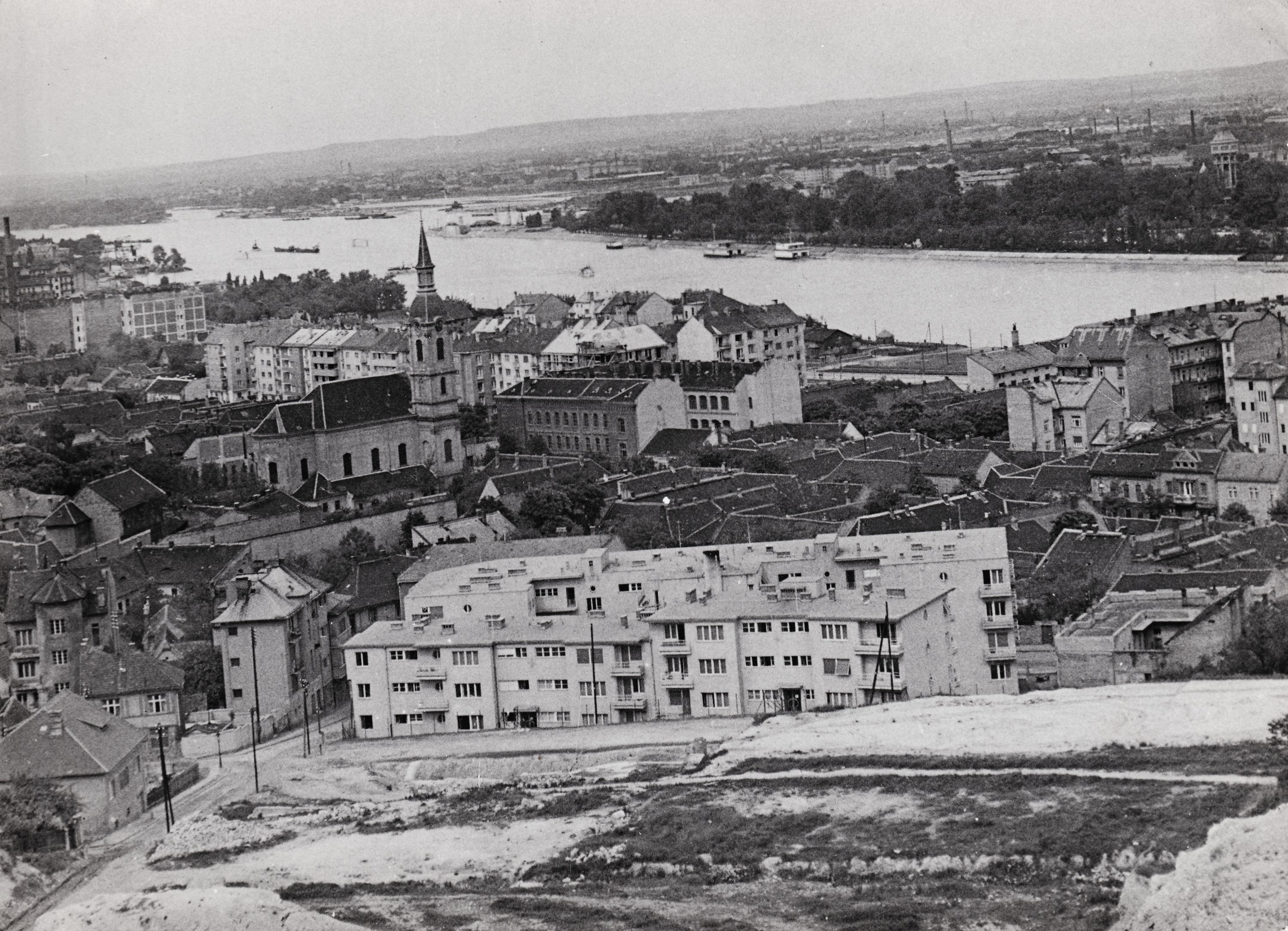 Old panorama of Budapest shot in 1942
