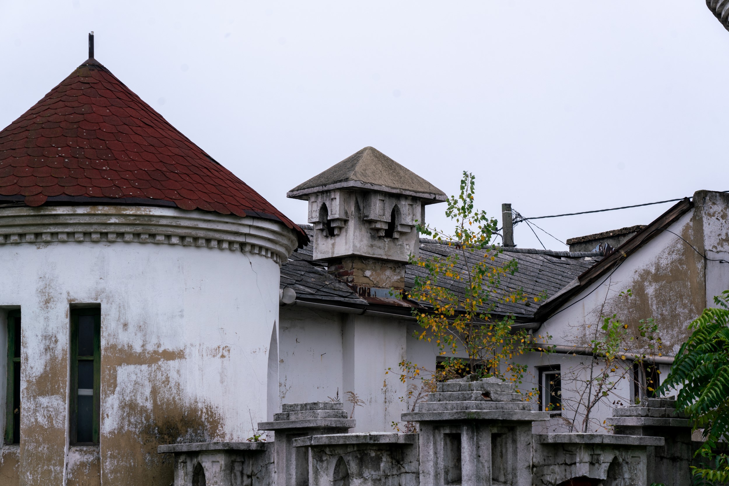 Abandoned shooting range building completed in 1941 in Miskolc, Hungary