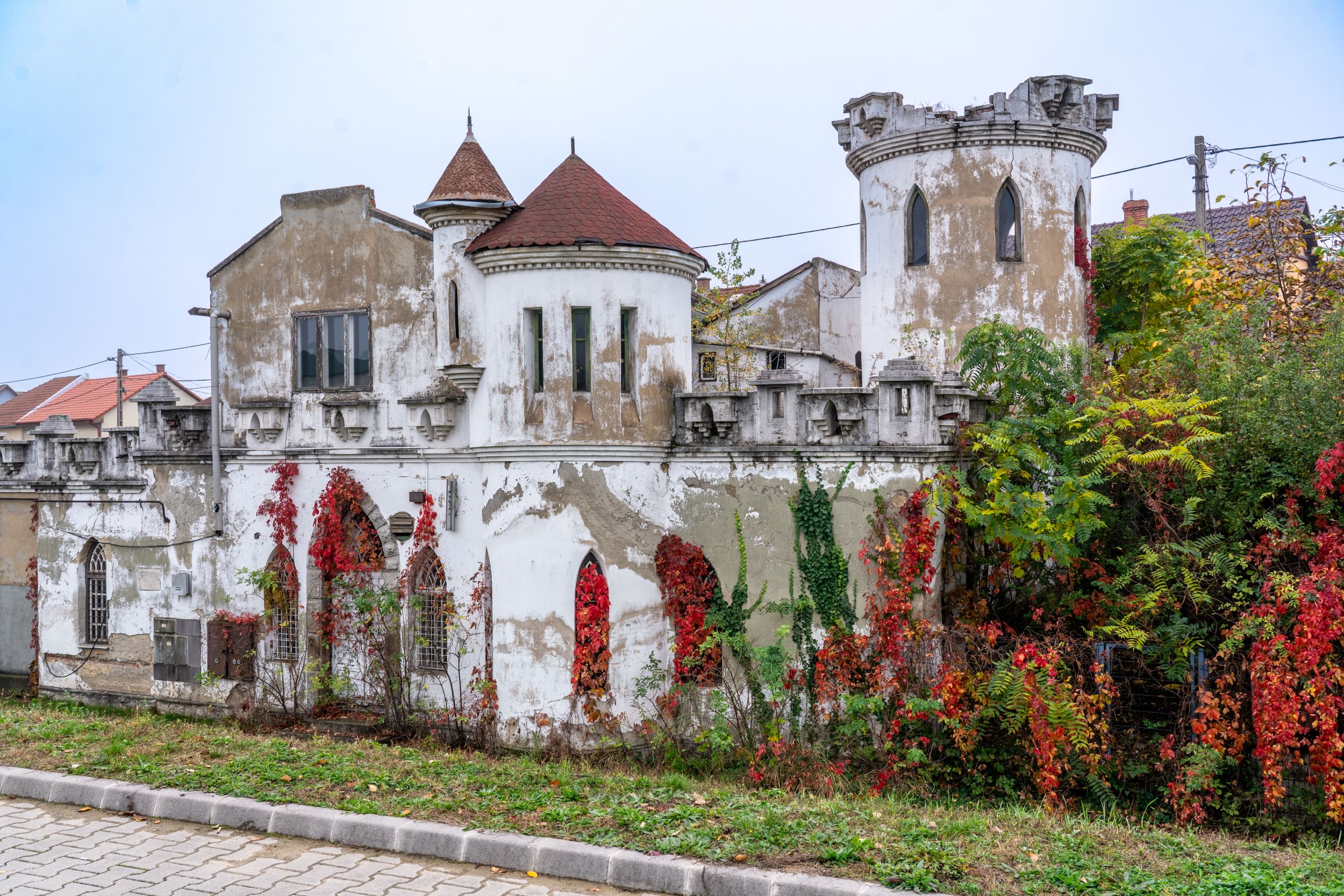 Abandoned shooting range building completed in 1941 in Miskolc, Hungary