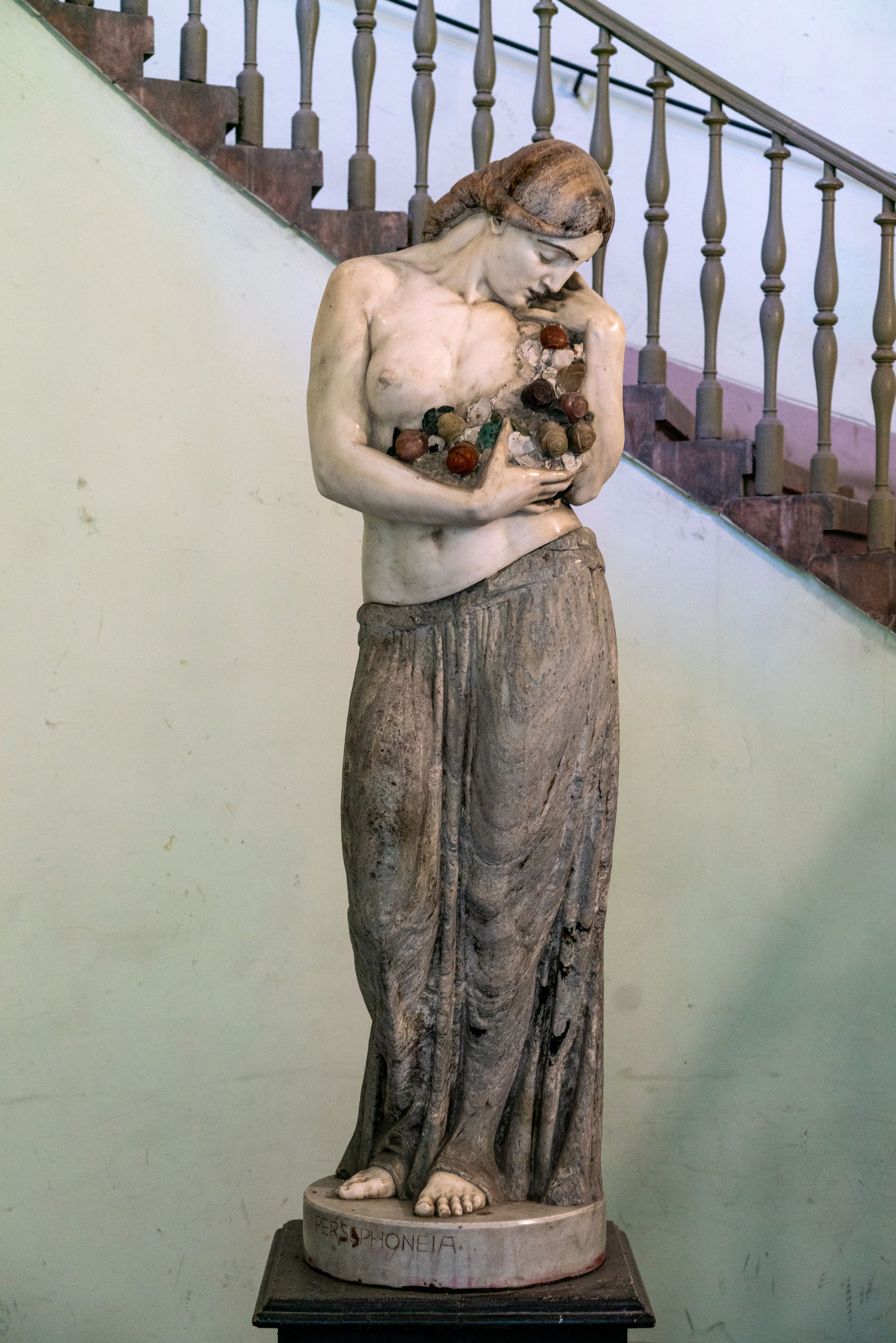 Statue of Persephone by Benno Elkan in Apáczai Csere utca 3 in Budapest