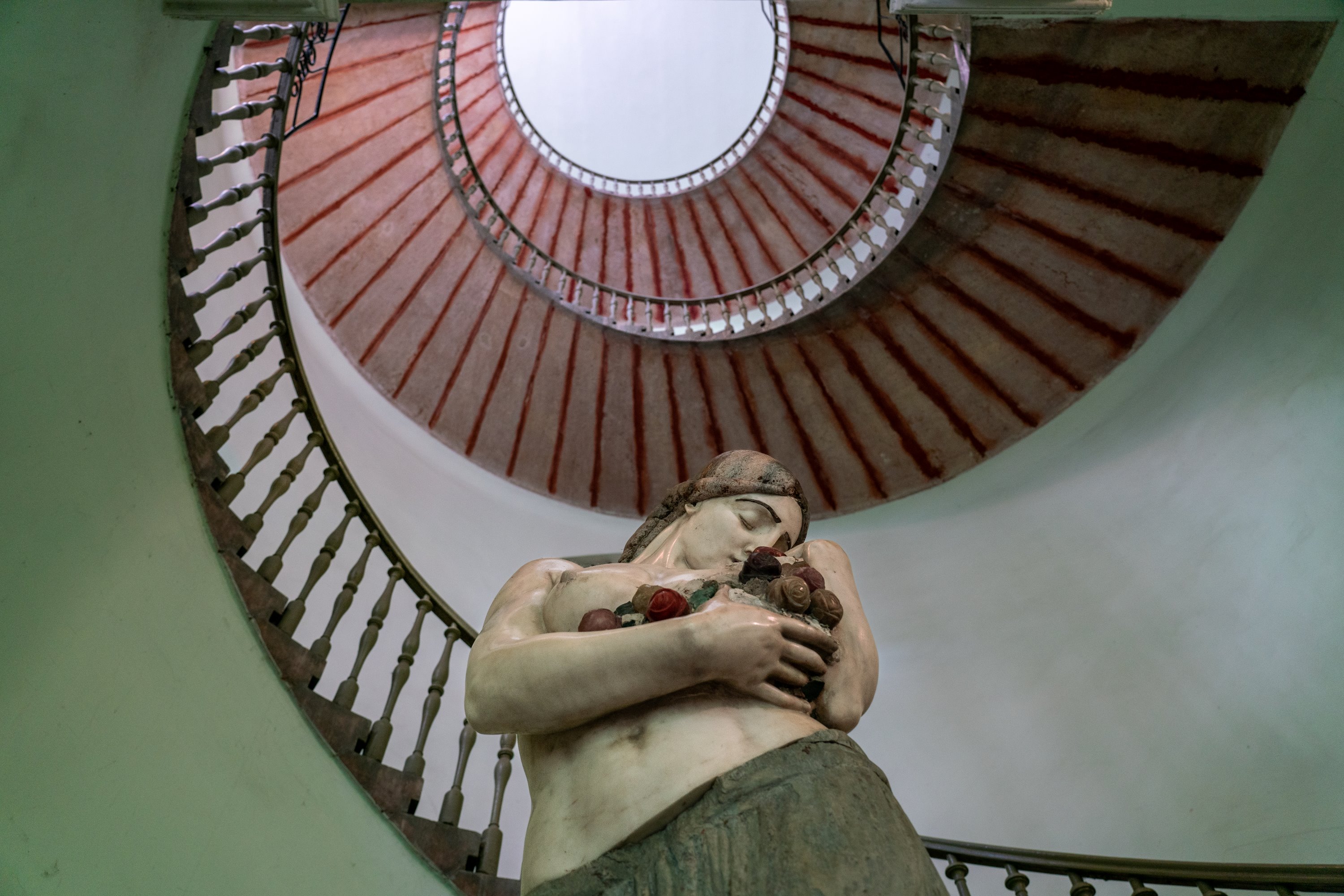 Statue of Persephone by Benno Elkan in Apáczai Csere utca 3 in Budapest