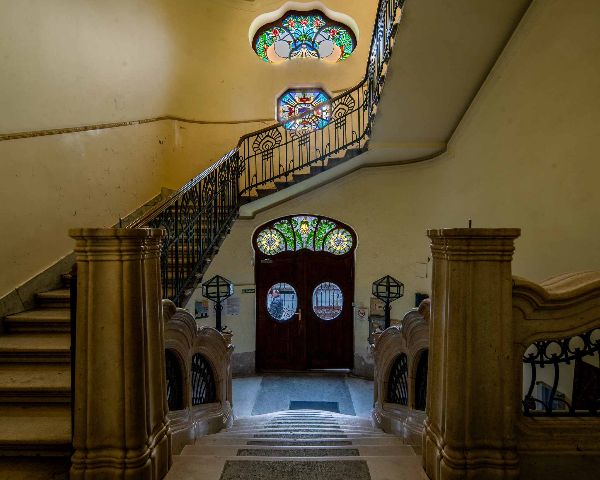 The Staircase of the Art Nouveau Sonnenberg-Ház in Budapest