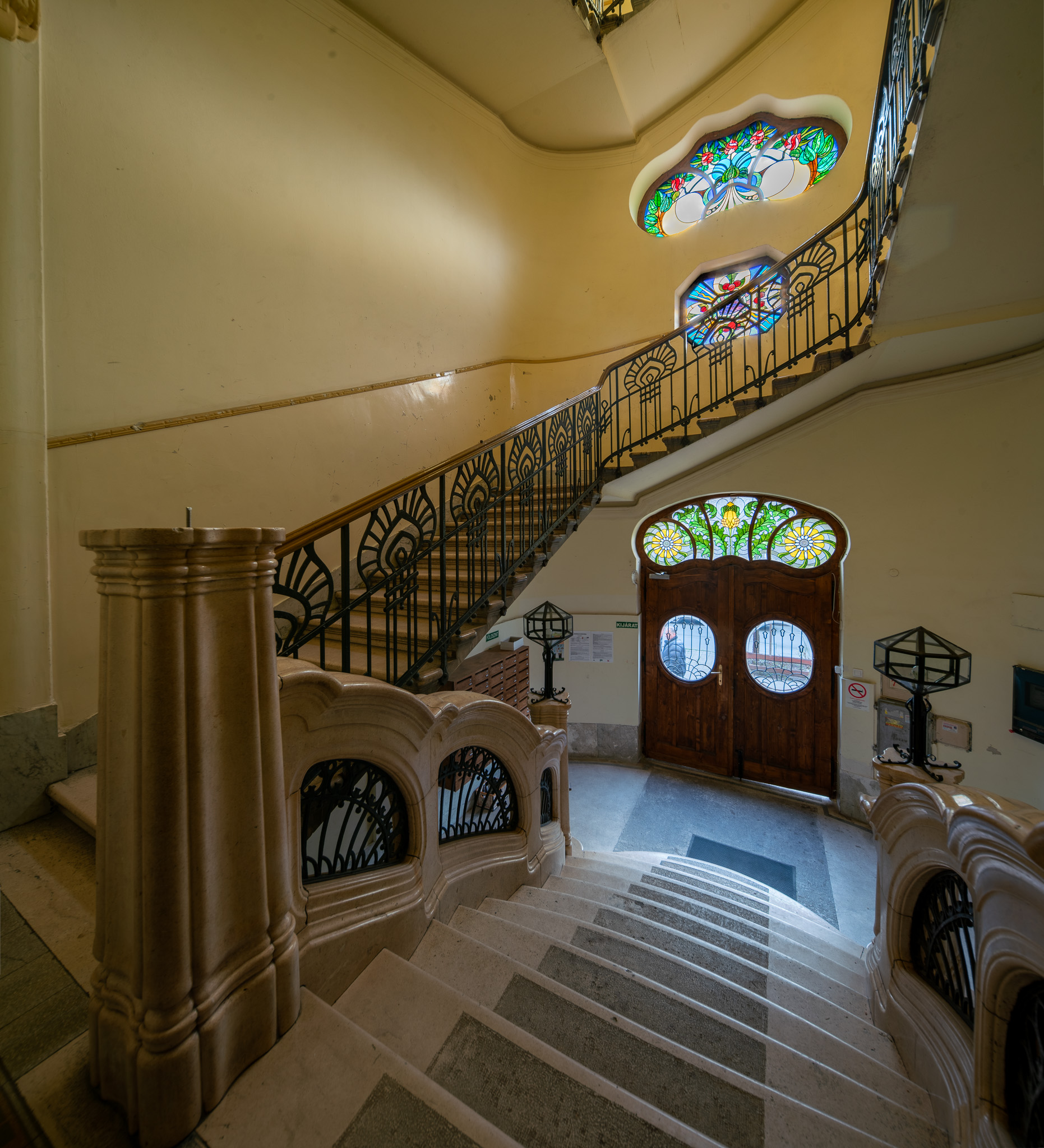 The Staircase of the Art Nouveau Sonnenberg-Ház in Budapest