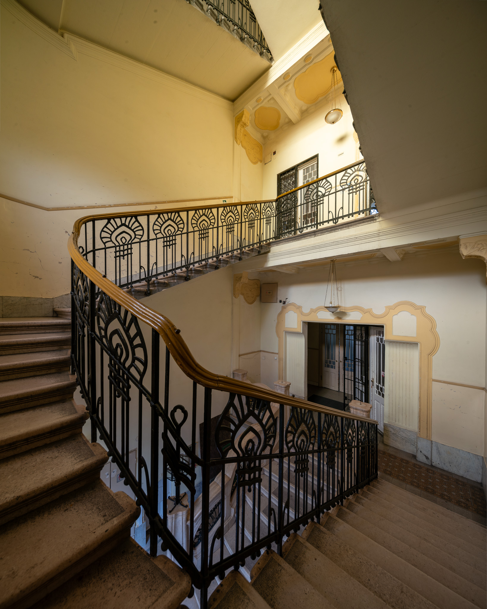 The Staircase of the Art Nouveau Sonnenberg-Ház in Budapest