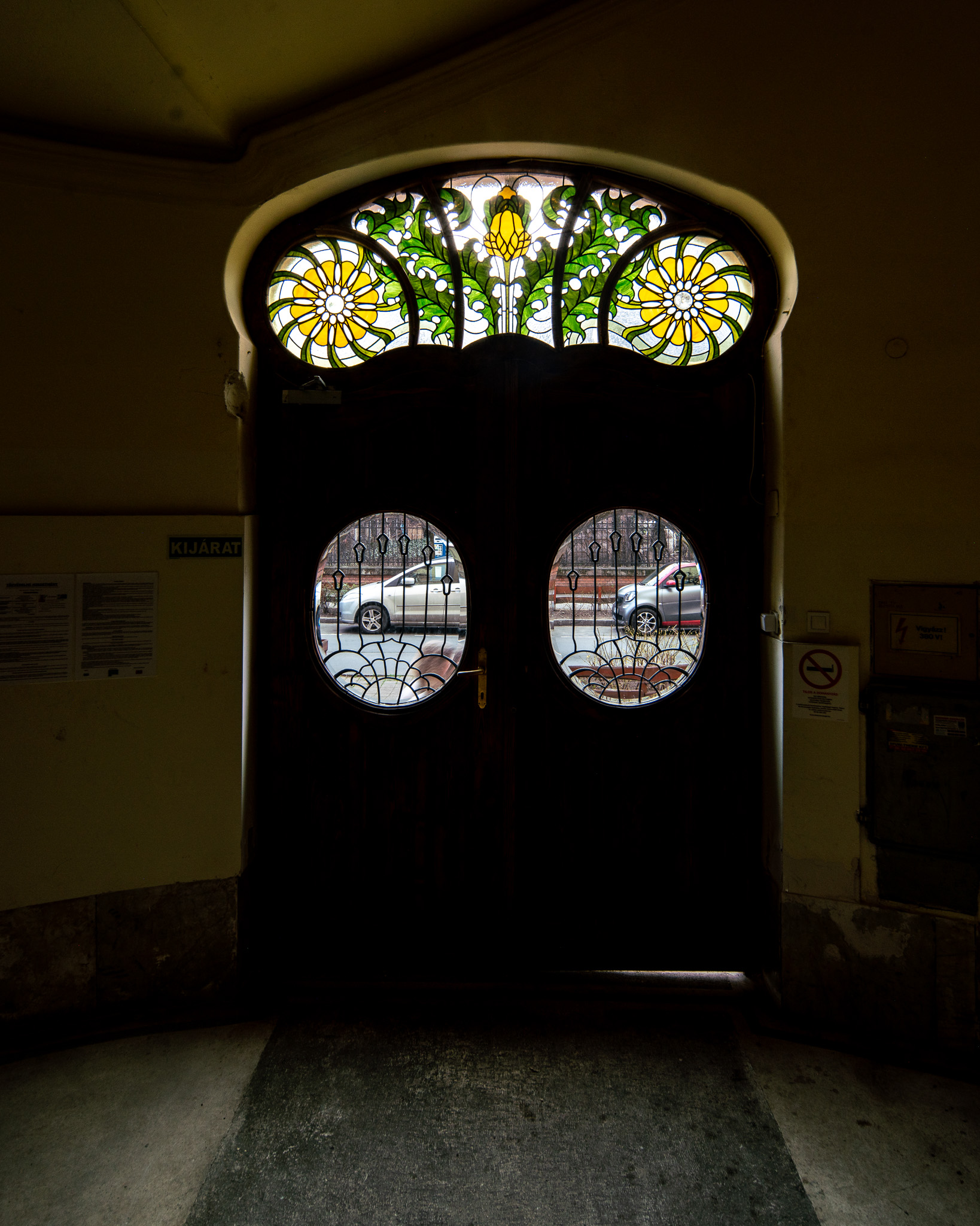 The Art Nouveau Gate of the Sonnenberg-Ház in Budapest