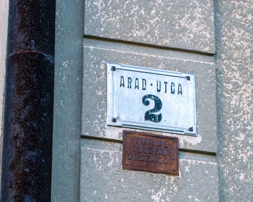 Old sign in Sásd, Hungary