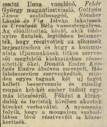 Newspaper article - Budapest Kartács utca 13