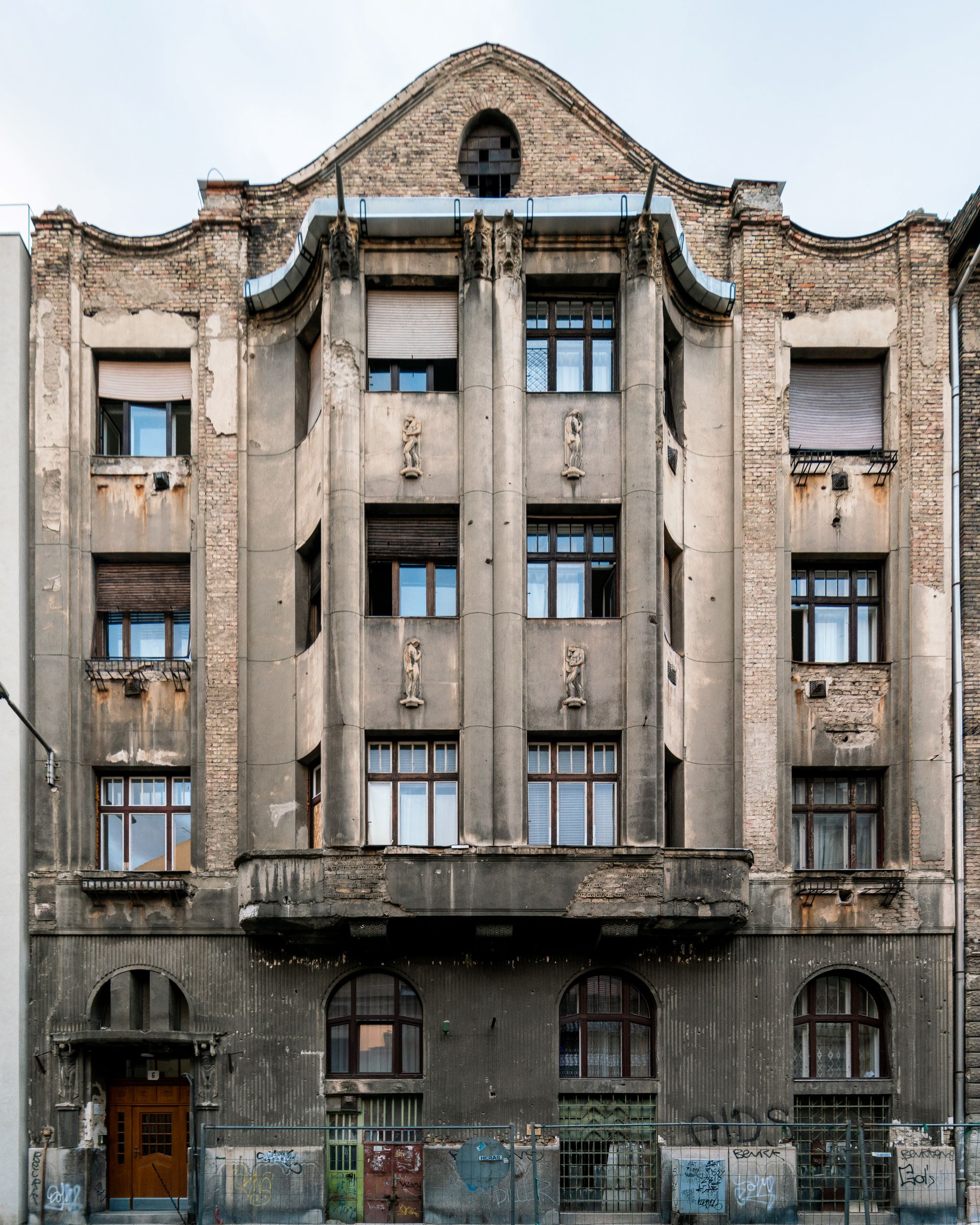 Decaying Art Nouveau Facade Józsefváros, Budapest