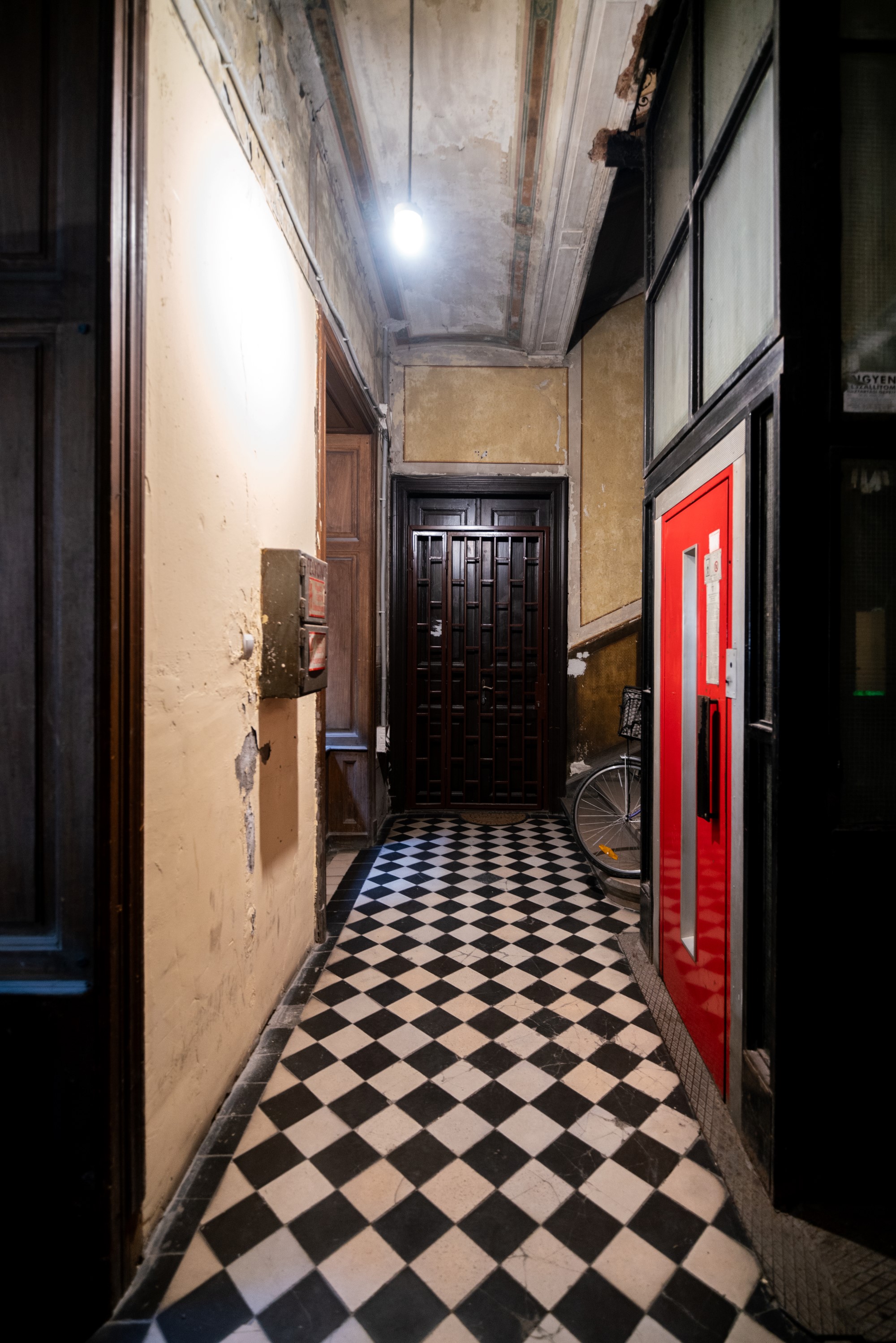 Interior of a historical house on Bem rakpart, in Budapest