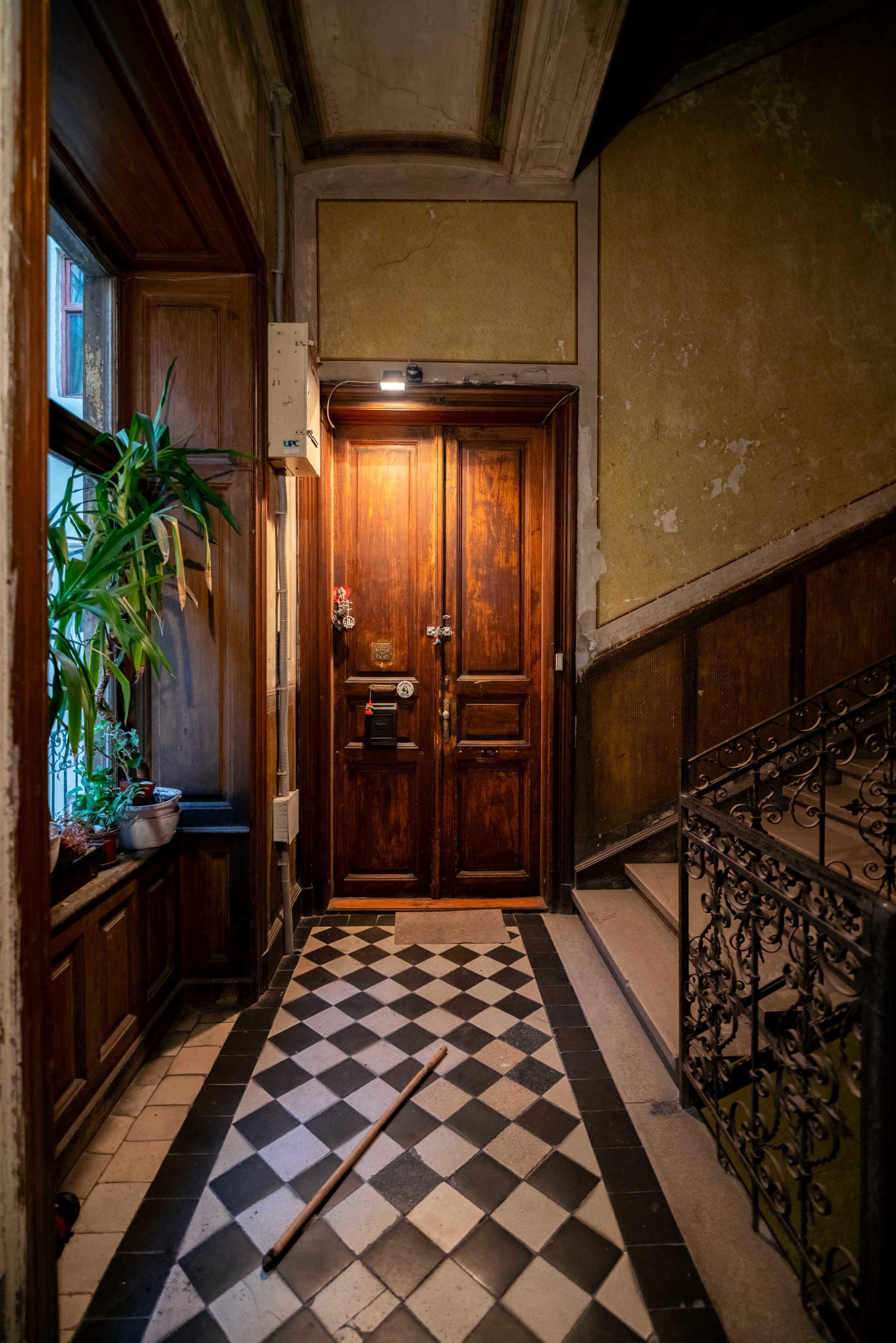 Interior of a historical house on Bem rakpart, in Budapest