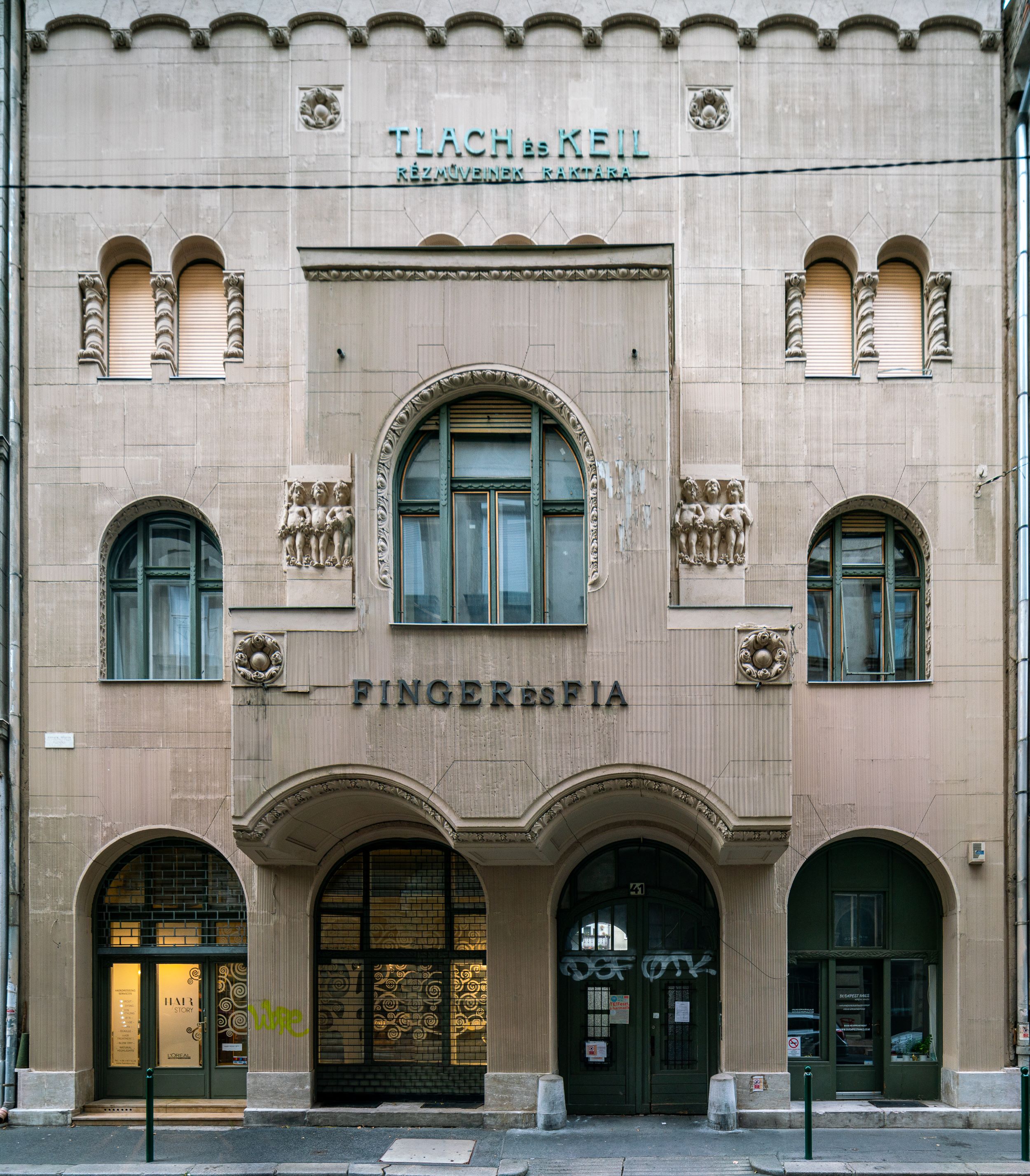 Old facade in Terézváros, the 6th district of Budapest