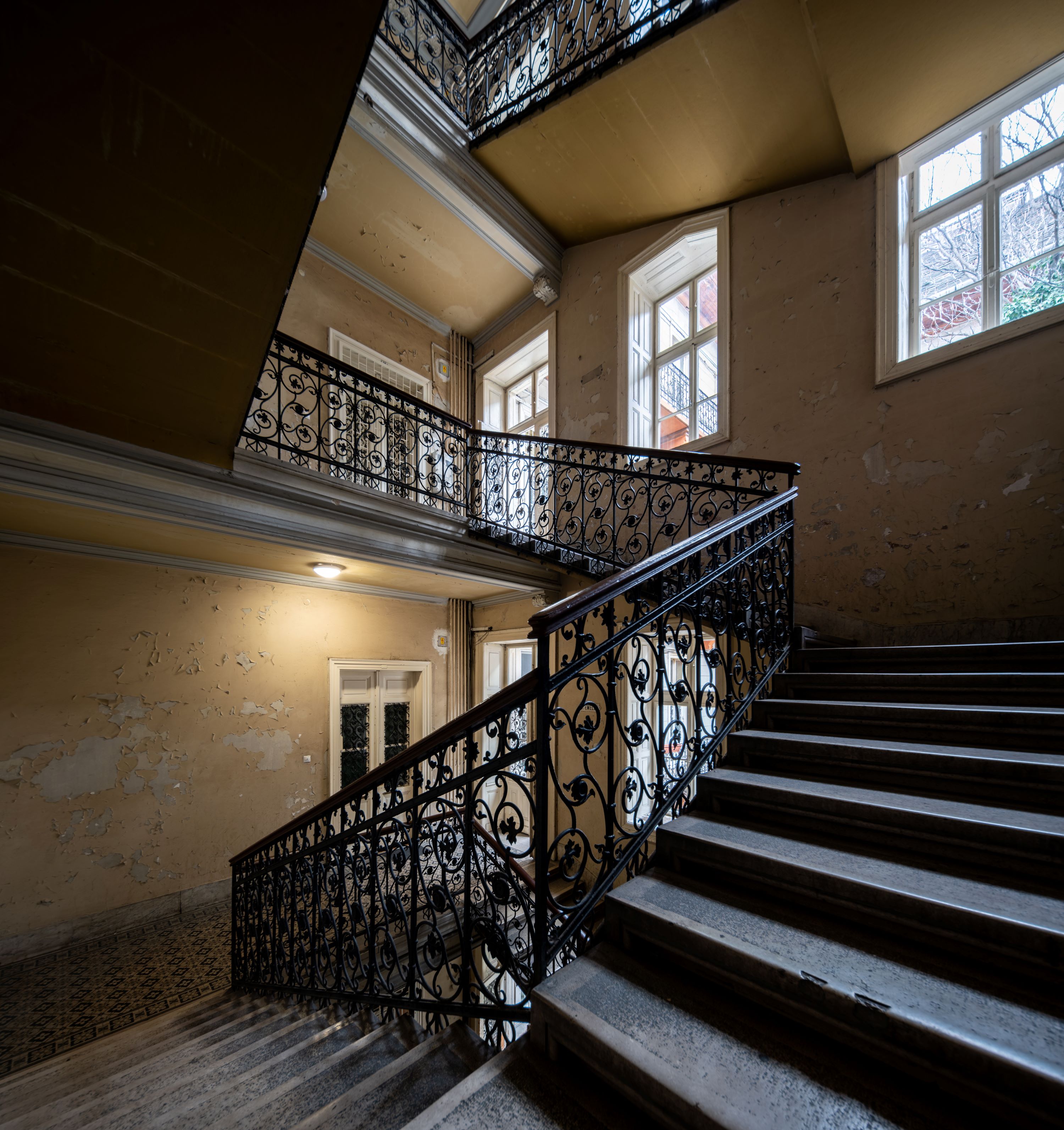 Interior of an old house in Józsefváros, the 8th district of Budapest