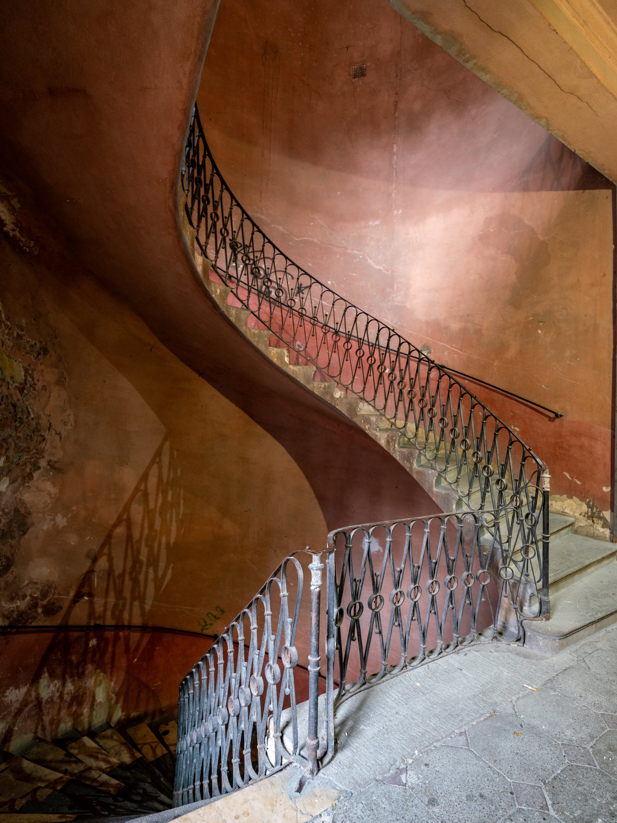 Old Spiral Staircase on Király utca, in the Jewish district of Budapest