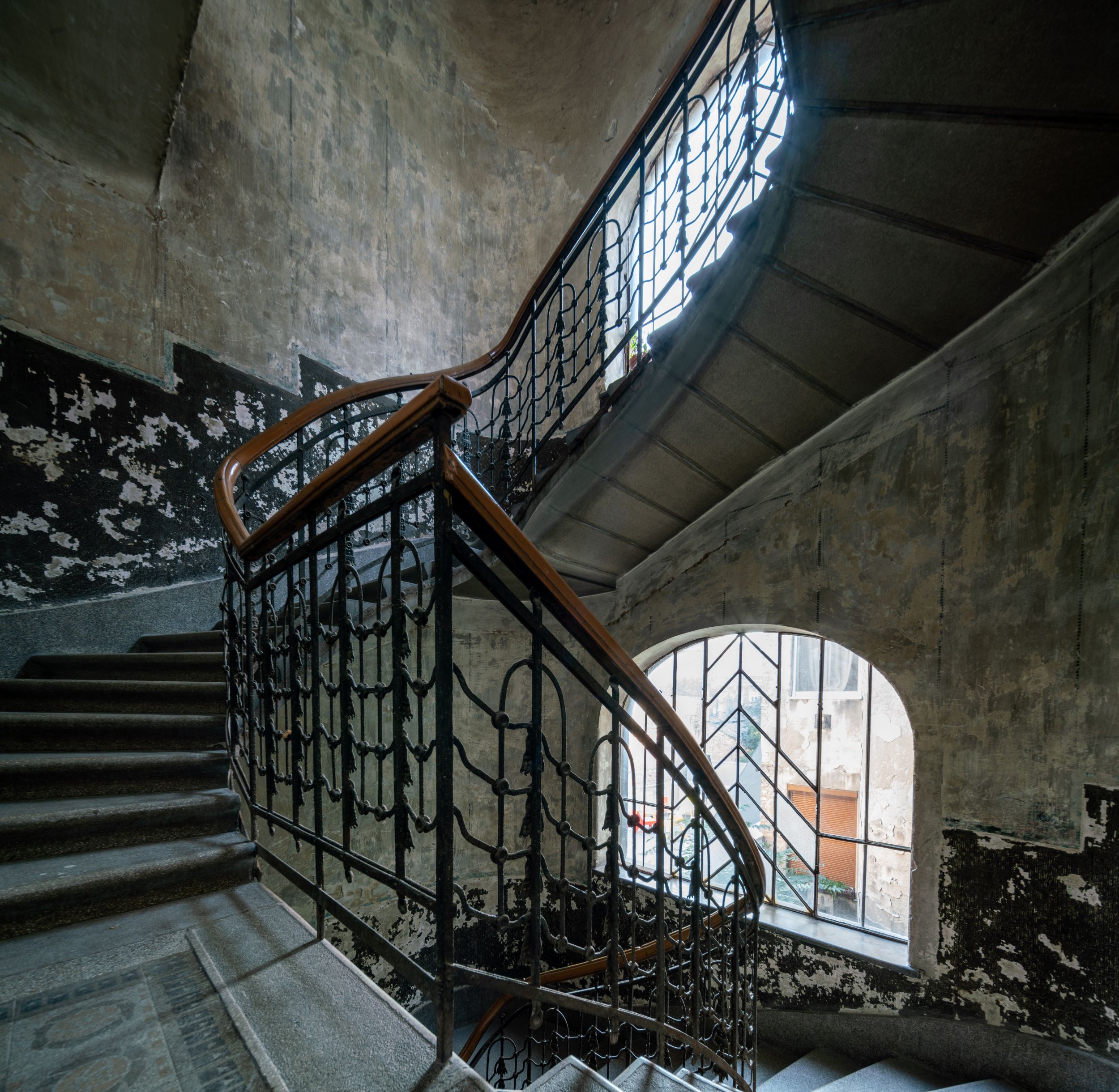 Decaying Art Nouveau building in Józsefváros, Budapest