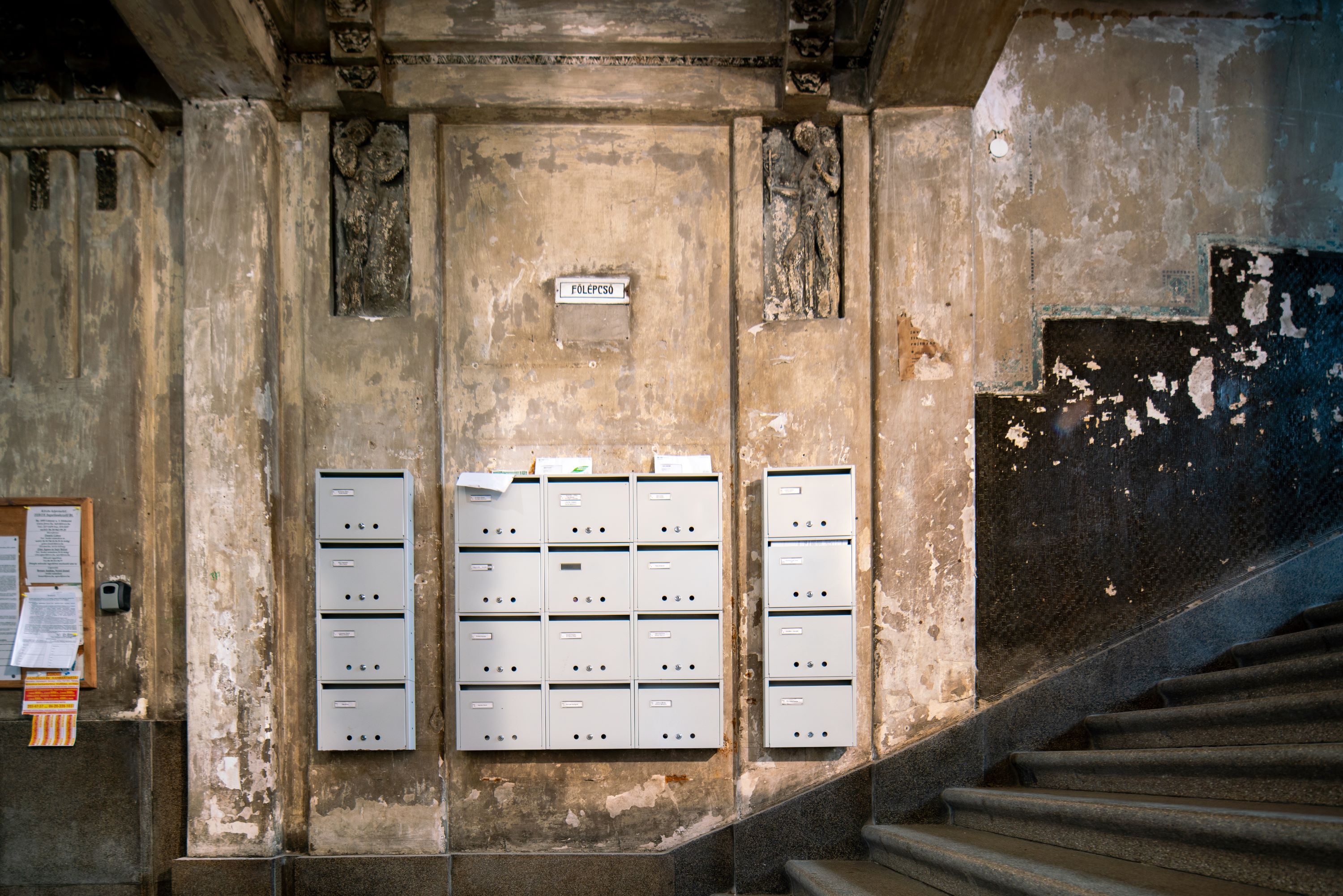 Decaying Art Nouveau building in Józsefváros, Budapest