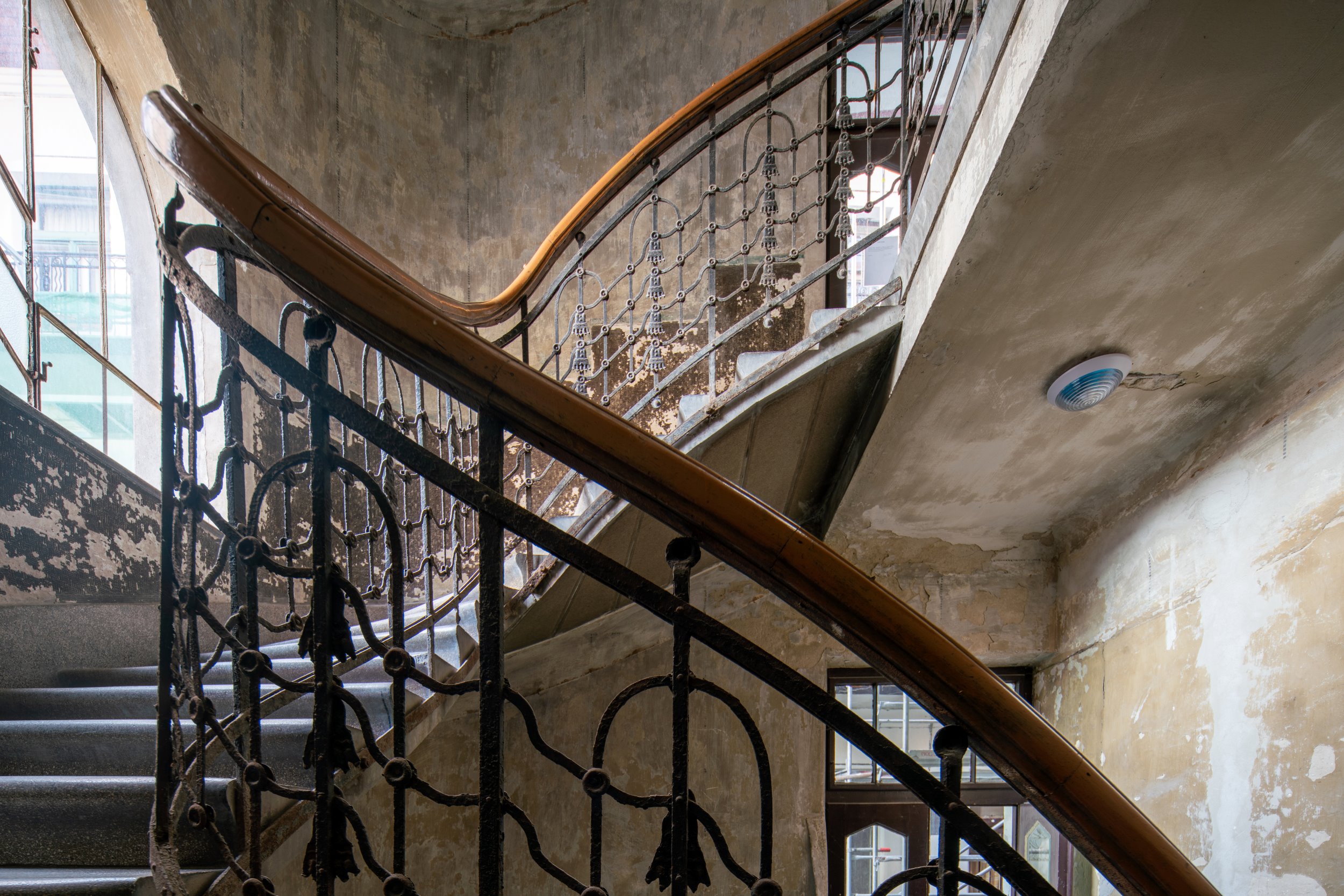 Decaying Art Nouveau building in Józsefváros, Budapest