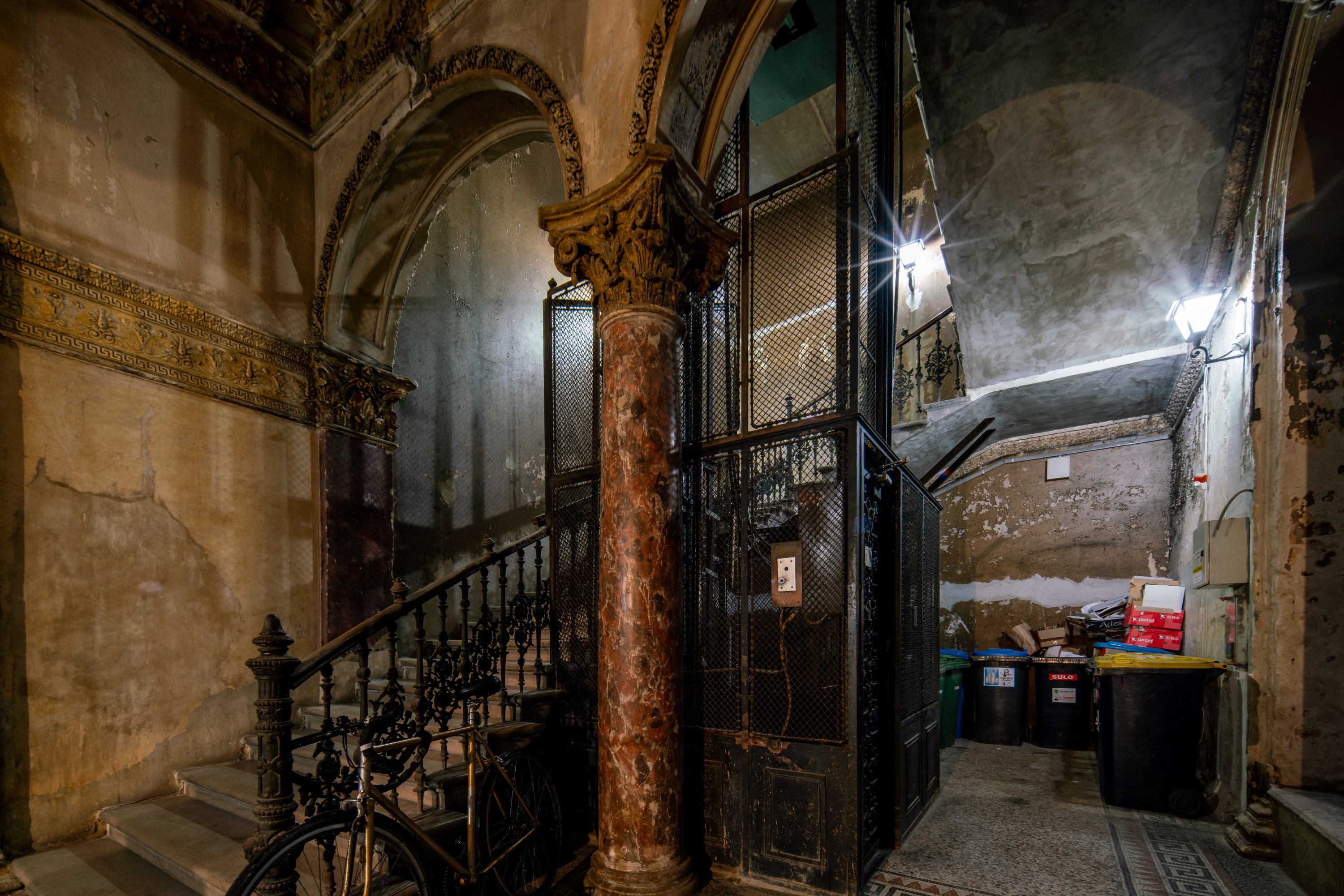 Interior of an old residential building in Budapest designed by Imre Steindl