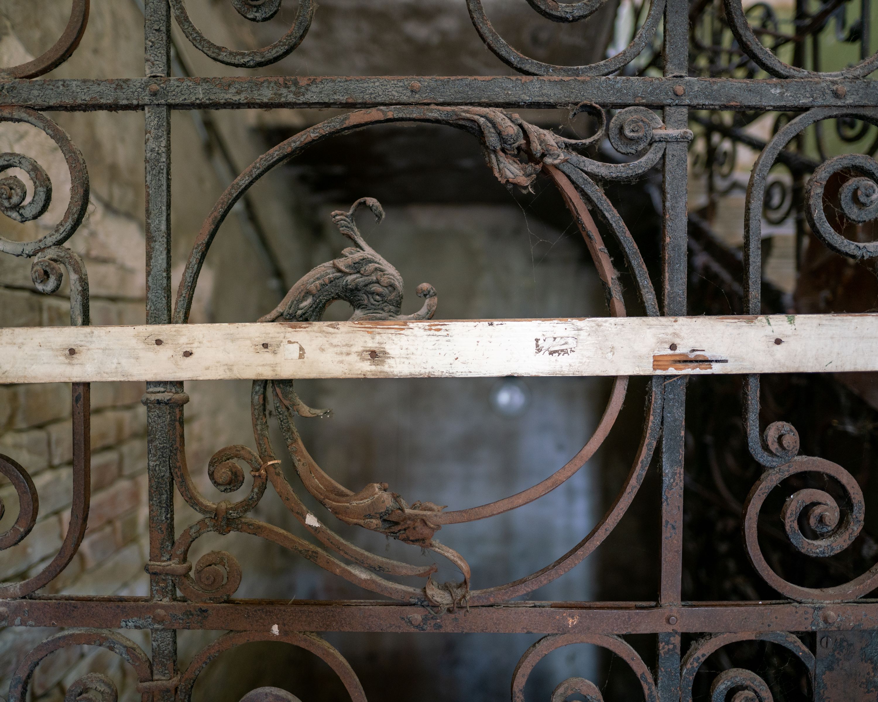 Ironwork in the staircase of an old house in Budapest