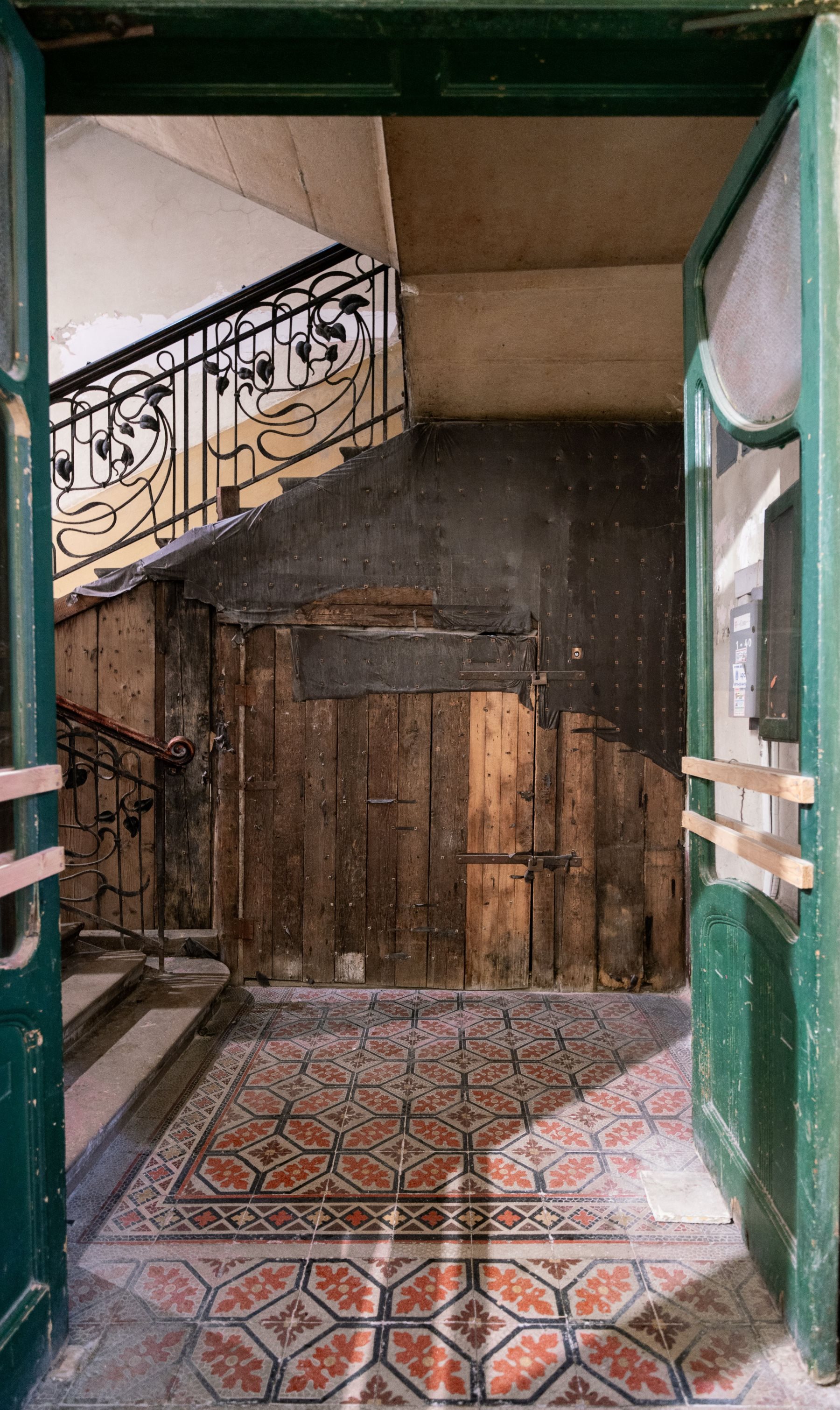 Inside an old art nouveau building in Budapest