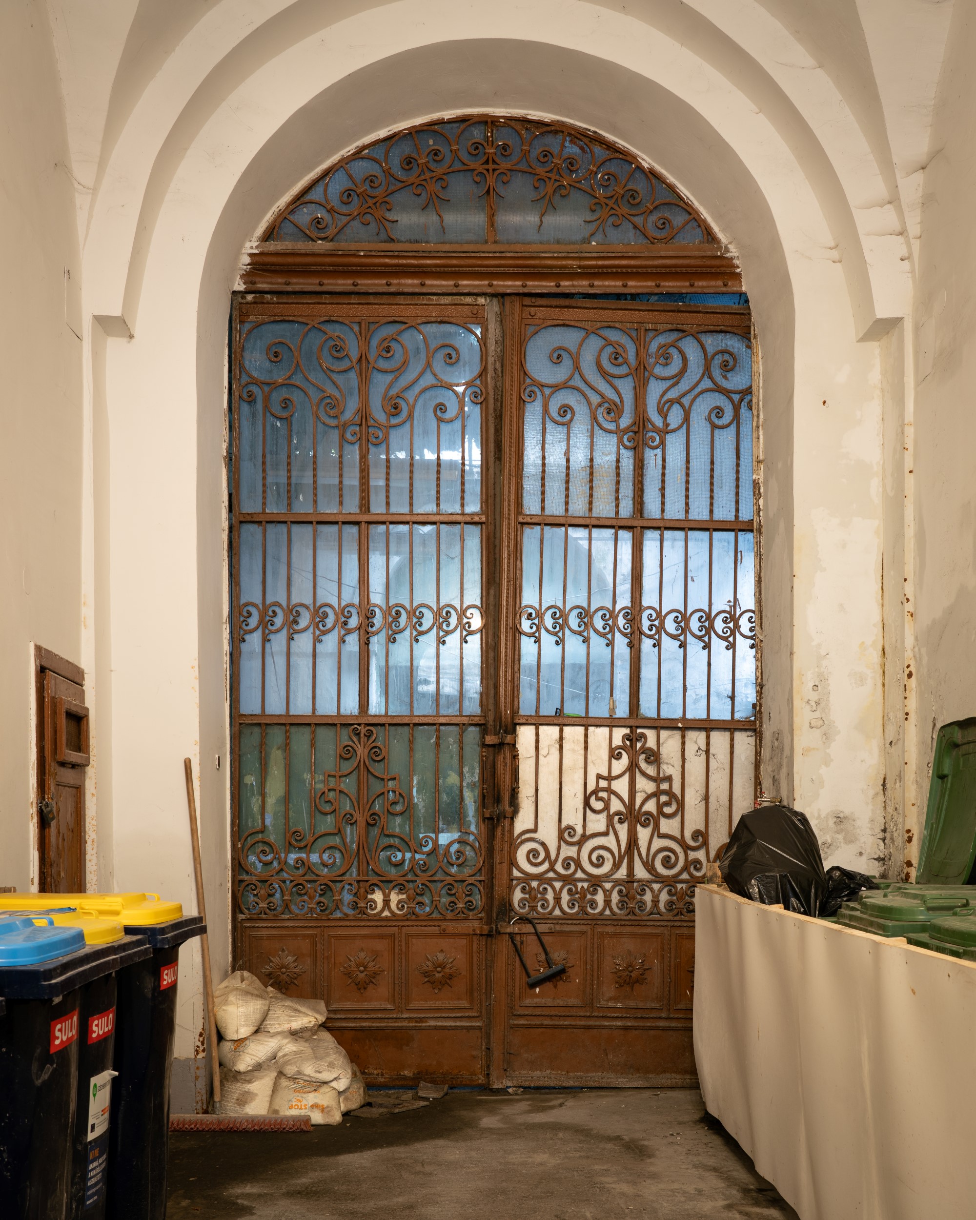 The abandoned courtyard of Paulay Ede utca 25-27 in Budapest. This residential building from 1890 is known as the "Üveg-Udvar" - "Glass Courtyard".