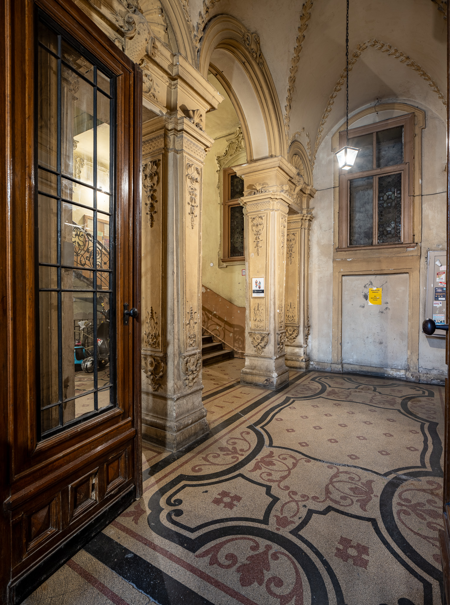 Interior of an old residential building in Ferencváros, the 9th district of Budapest