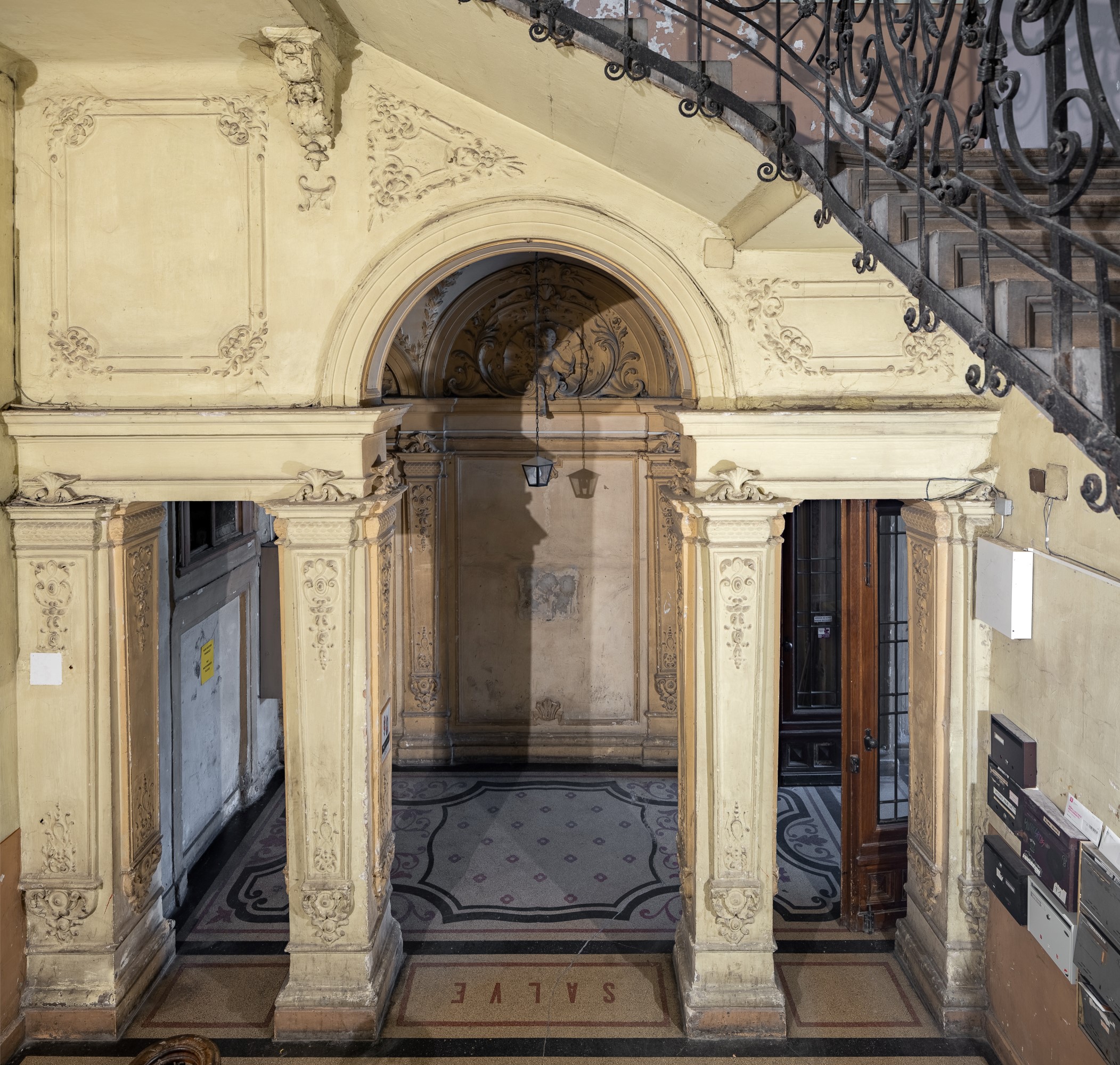 Interior of an old residential building in Ferencváros, the 9th district of Budapest