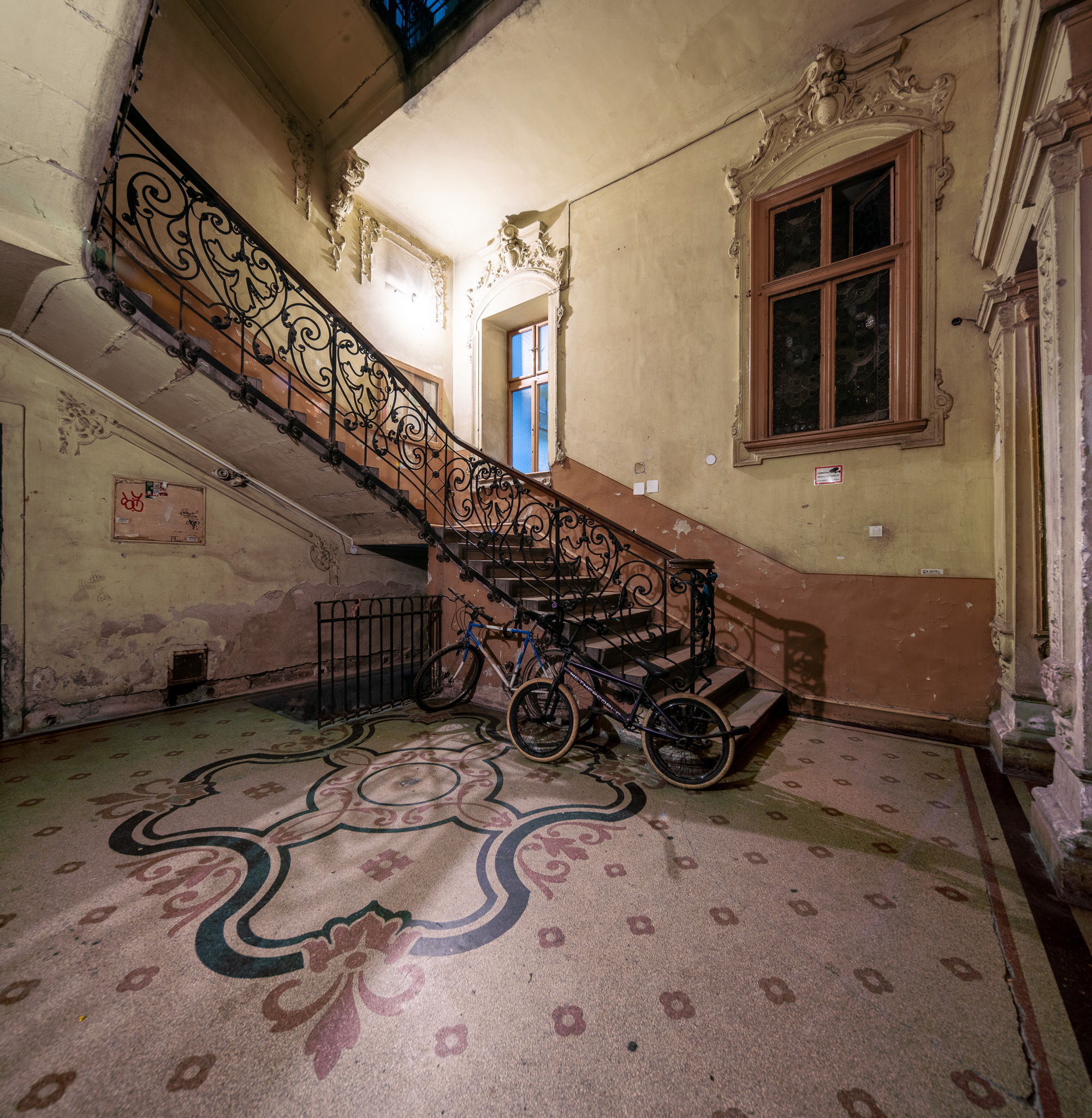 Interior of an old residential building in Ferencváros, the 9th district of Budapest